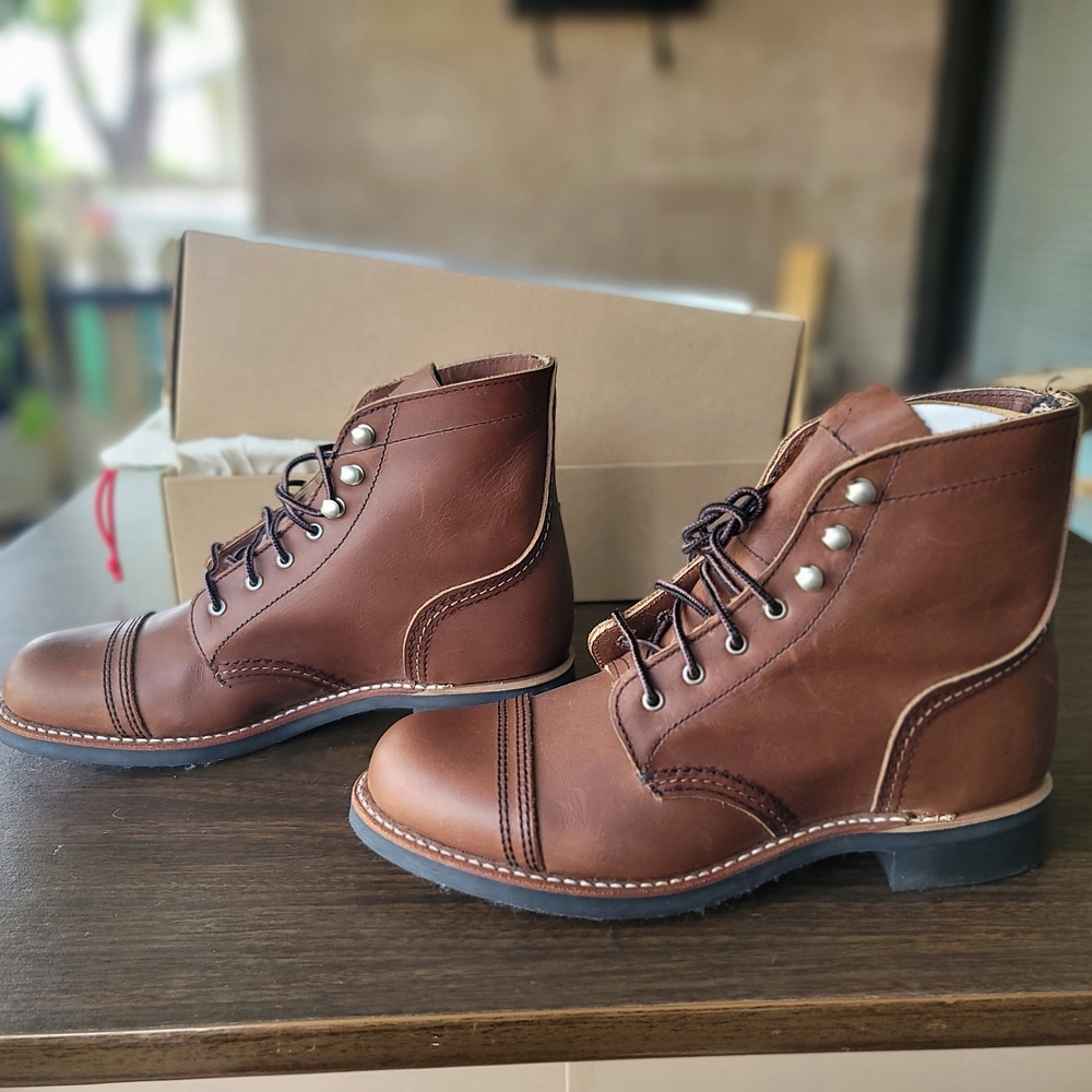 Red Wing Brown Lace Up Boots with Heritage Design